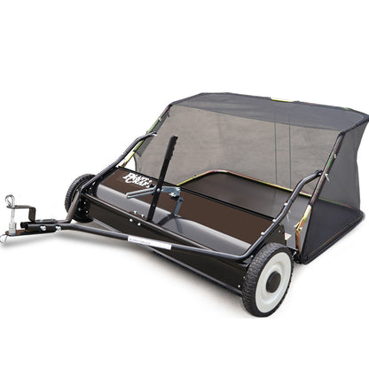 PlantCraft Lawn Sweeper 38" Wide, Tow Behind Leaf and Grass Clipping Collector, Universal Hitch for Ride on V219-GDTSWPPCT38A