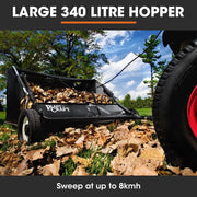 PlantCraft Lawn Sweeper 38" Wide, Tow Behind Leaf and Grass Clipping Collector, Universal Hitch for Ride on V219-GDTSWPPCT38A