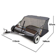 PlantCraft Lawn Sweeper 38" Wide, Tow Behind Leaf and Grass Clipping Collector, Universal Hitch for Ride on V219-GDTSWPPCT38A