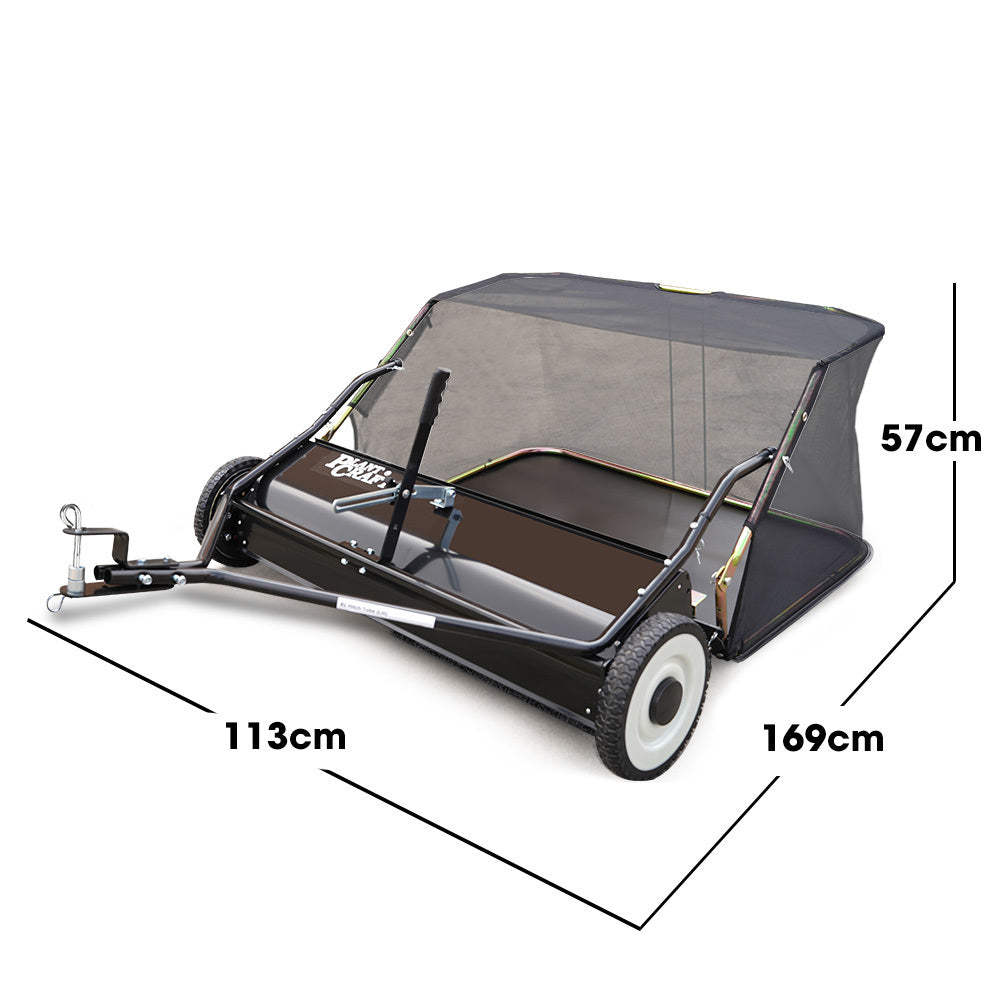 PlantCraft Lawn Sweeper 38" Wide, Tow Behind Leaf and Grass Clipping Collector, Universal Hitch for Ride on V219-GDTSWPPCT38A