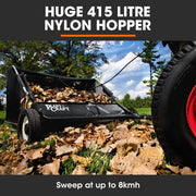 PlantCraft Lawn Sweeper 48" Wide, Tow Behind Leaf and Grass Clipping Collector, Universal Hitch for Ride on V219-GDTSWPPCT48A