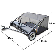 PlantCraft Lawn Sweeper 48" Wide, Tow Behind Leaf and Grass Clipping Collector, Universal Hitch for Ride on V219-GDTSWPPCT48A