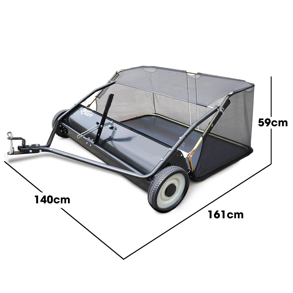 PlantCraft Lawn Sweeper 48" Wide, Tow Behind Leaf and Grass Clipping Collector, Universal Hitch for Ride on V219-GDTSWPPCT48A