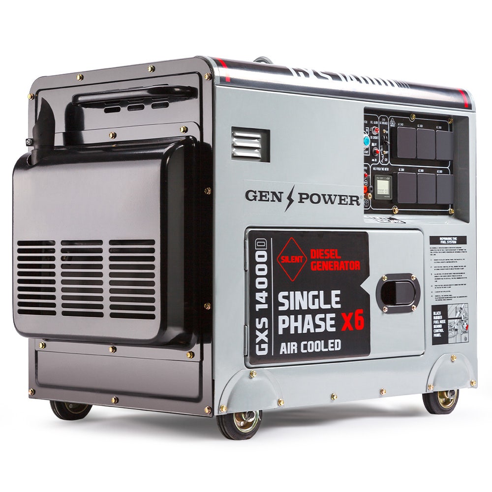 GENPOWER 8.4kW Peak 6kW Rated Commercial Diesel Generator, Electric Key Start, 6 x 15A, Single Phase V219-GEN1DS1M4BGPR