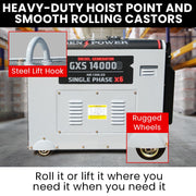 GENPOWER 8.4kW Peak 6kW Rated Commercial Diesel Generator, Electric Key Start, 6 x 15A, Single Phase V219-GEN1DS1M4BGPR