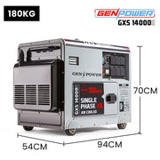 GENPOWER 8.4kW Peak 6kW Rated Commercial Diesel Generator, Electric Key Start, 6 x 15A, Single Phase V219-GEN1DS1M4BGPR