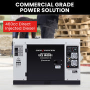 GENPOWER 8.4kW Peak 6kW Rated Commercial Diesel Generator, RCD Safety Switch, Electric Key Start, 2 x 15A, V219-GEN1DSGPRA14K