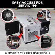 GENPOWER 8.4kW Peak 6kW Rated Commercial Diesel Generator, RCD Safety Switch, Electric Key Start, 2 x 15A, V219-GEN1DSGPRA14K
