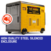 GENPOWER 7kW Peak 5kW Rated Commercial Diesel Generator, Electric Key Start, 1 x 20A 415V 3 Phase, 3 x 15A V219-GEN3DSGPRC1M4