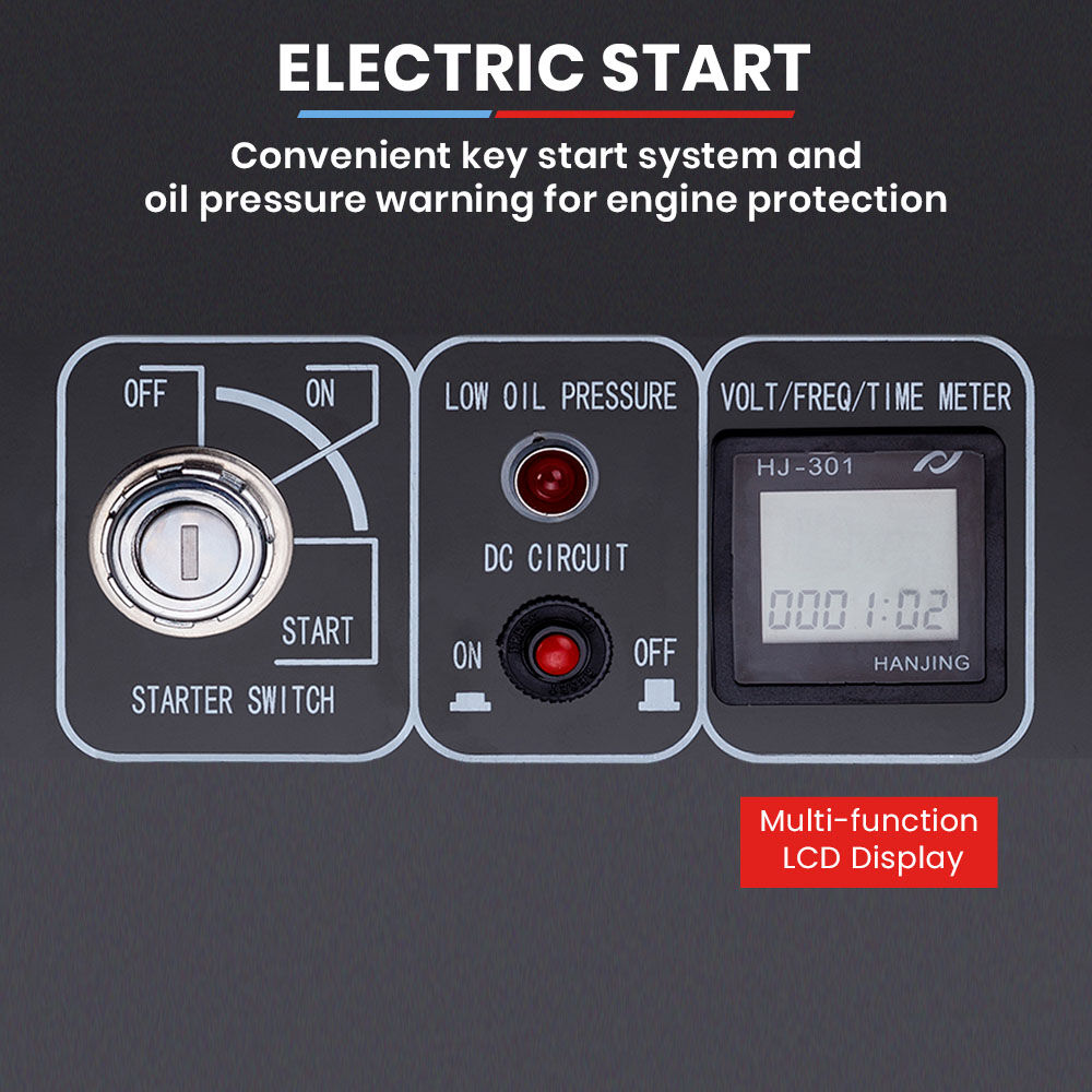 GENPOWER 6.5kW Peak 5kW Rated Diesel Inverter Commercial Generator, Electric Key Start, 2 x 15A, RCD Safety V219-GENDSLGNV5KA