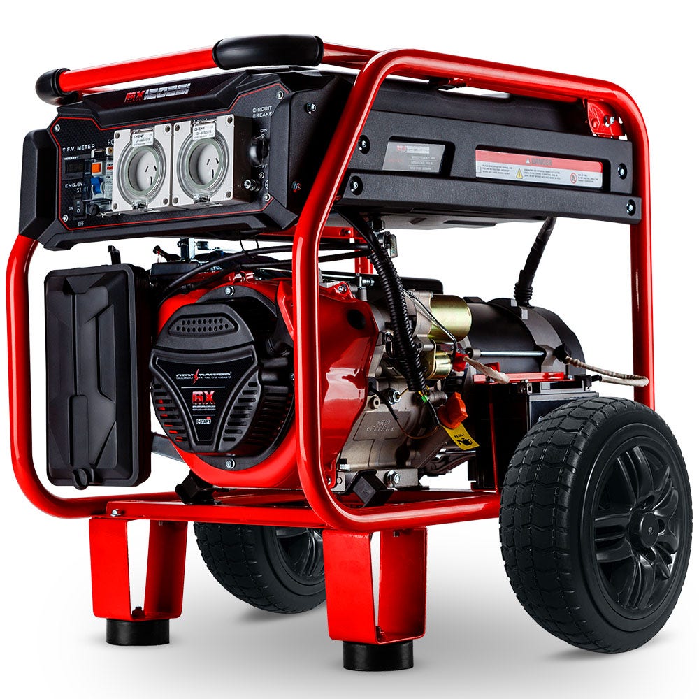 GENPOWER Portable Petrol Generator 8.4kW Max 6kW Rated Single Phase 18HP 420cc 4-Stroke Engine V219-GENPTLGPRB12K