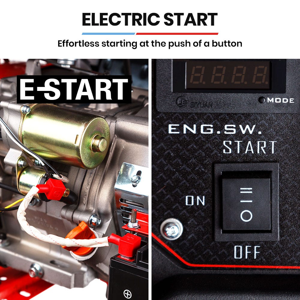 GENPOWER Portable Petrol Generator 8.4kW Max 6kW Rated Single Phase 18HP 420cc 4-Stroke Engine V219-GENPTLGPRB12K