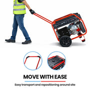 GENPOWER Portable Petrol Generator 8.4kW Max 6kW Rated Single Phase 18HP 420cc 4-Stroke Engine V219-GENPTLGPRB12K