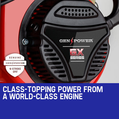 GENPOWER 4.2kW Peak 3kW Rated Generator Single-Phase Petrol - Site Portable V219-GENPTLGPRB4K3