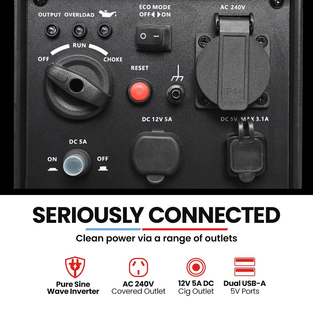 GENPOWER 1.2kW Peak 1.0kW Inverter Generator, Portable Lightweight Camping V219-GENPTRGN12SA