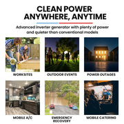 GENPOWER 4.7kW Peak 3.8kW Inverter Generator, Push Button & Remote Start, Portable w/ Wheels, Camping, V219-GENPTRGN47SA