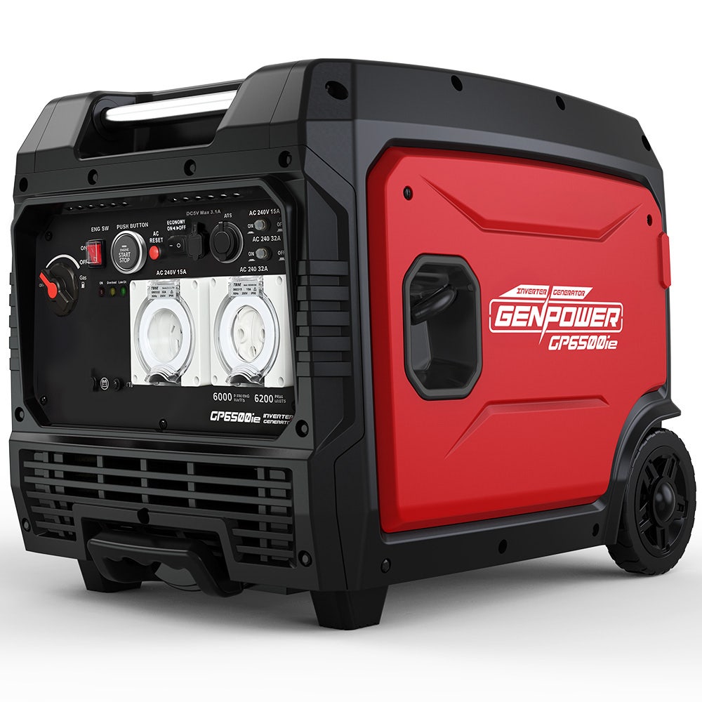 GENPOWER 6.2kW Peak 6.0kW Inverter Generator, Push Button & Remote Start, 15L Tank, Portable w/ Wheels, V219-GENPTRGN60SA
