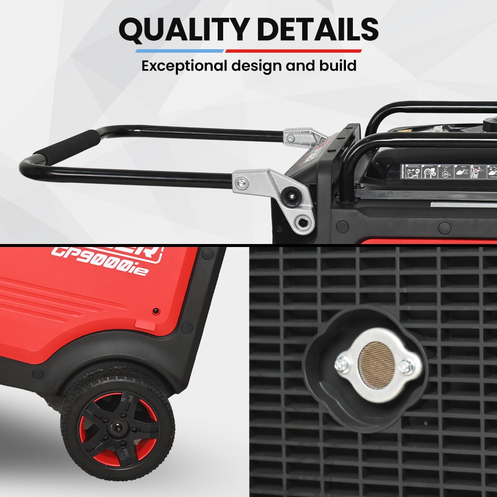 GENPOWER 8.5kW Peak 8.2kW Inverter Generator, Push Button & Remote Start, ATS Compatible, RCD, Portable w/ V219-GENPTRGN90SA
