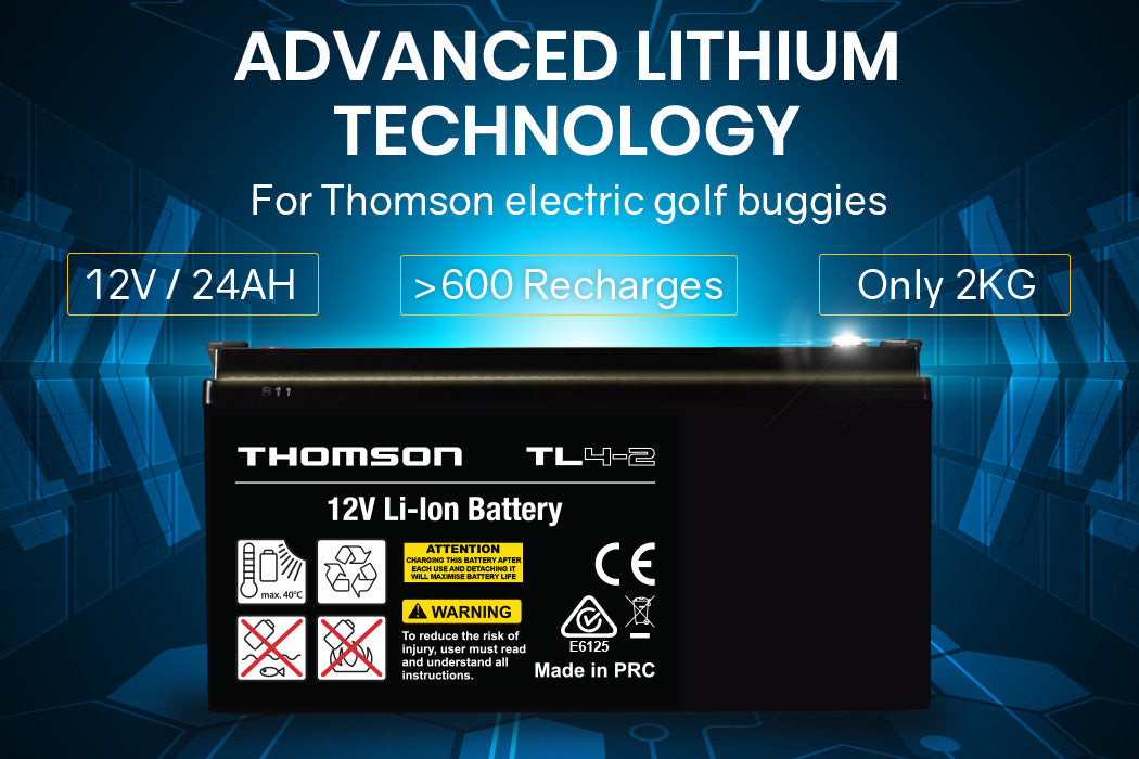 THOMSON 12V 24Ah Lithium Battery for Thomson Golf Buggy Trolley V219-GLFBTYTHOA2LX