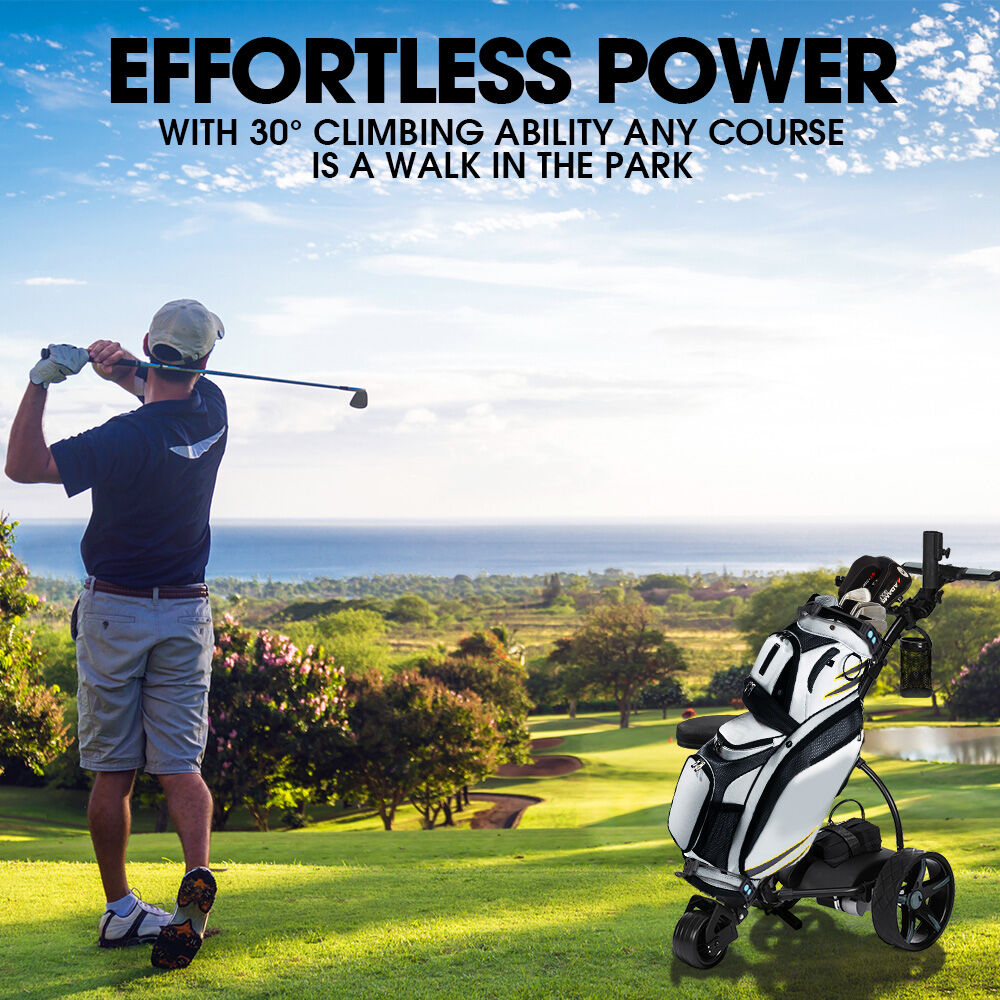 THOMSON E5000 Pro Lithium Golf Buggy, 36 Hole, Only 12kg, Easy Fold, Electric Motorised Buggy Trolley Cart w/ V219-GLFGBSTM6MLA