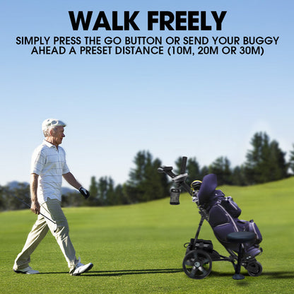 THOMSON E5000 Pro Lithium Golf Buggy, 36 Hole, Only 12kg, Easy Fold, Electric Motorised Buggy Trolley Cart w/ V219-GLFGBSTM6MLA