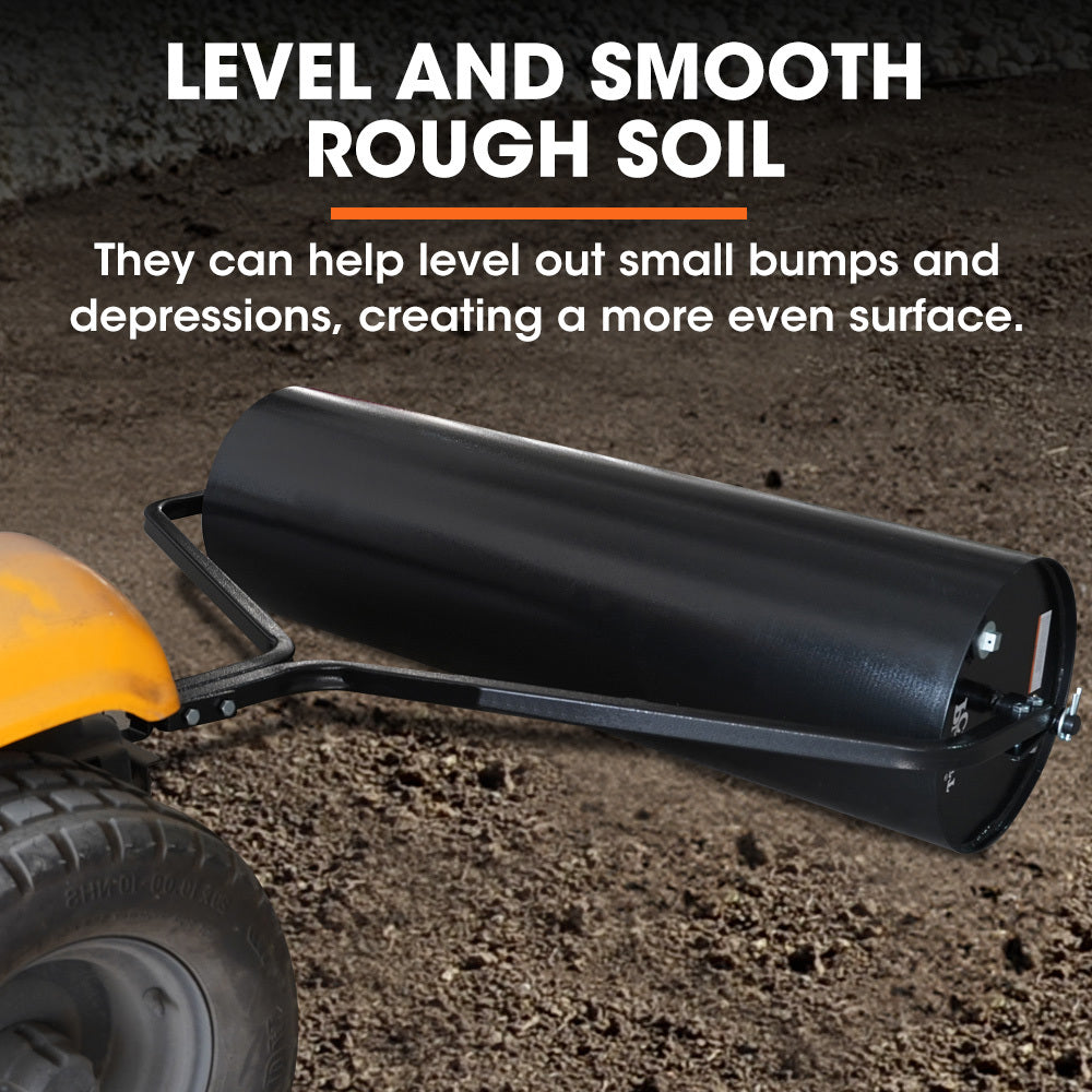 PLANTCRAFT 48" 116L Tow Behind Lawn Roller, Water or Sand Filled, for grass sod, seed, and unlevel ground V219-GRLTOWPCR48A