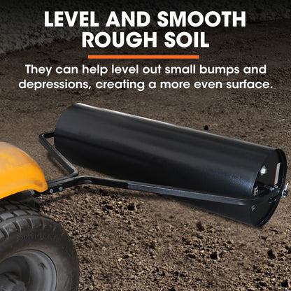PLANTCRAFT 48" 116L Tow Behind Lawn Roller, Water or Sand Filled, for grass sod, seed, and unlevel ground V219-GRLTOWPCR48A