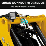 BAUMR-AG Post Hole Auger for BSR5000 Mini Loader Skid Steer, with 100mm & 200mm Bits, Quick Connect Hydraulics V219-GSDACCPCD12A