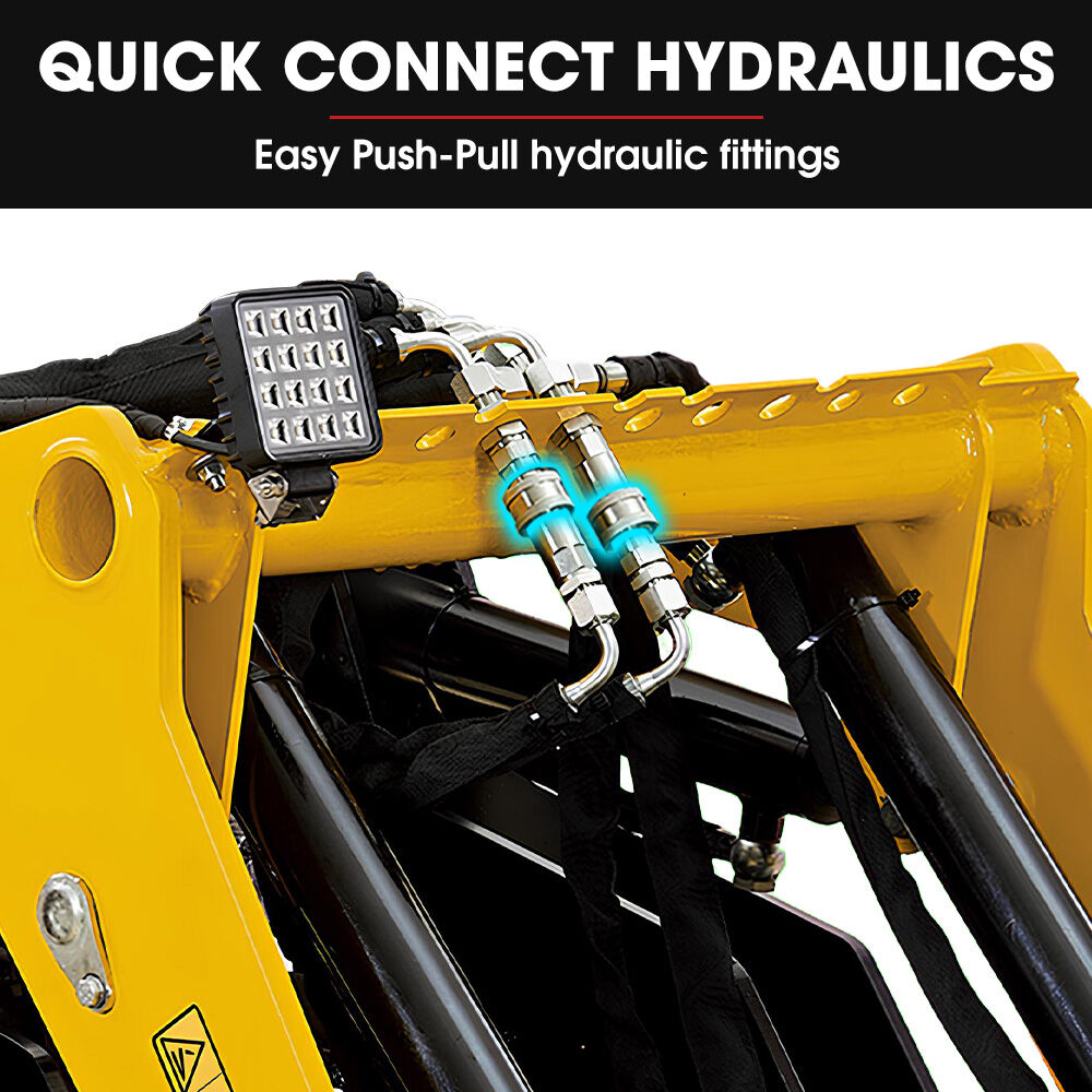 BAUMR-AG Post Hole Auger for BSR5000 Mini Loader Skid Steer, with 100mm & 200mm Bits, Quick Connect Hydraulics V219-GSDACCPCD12A