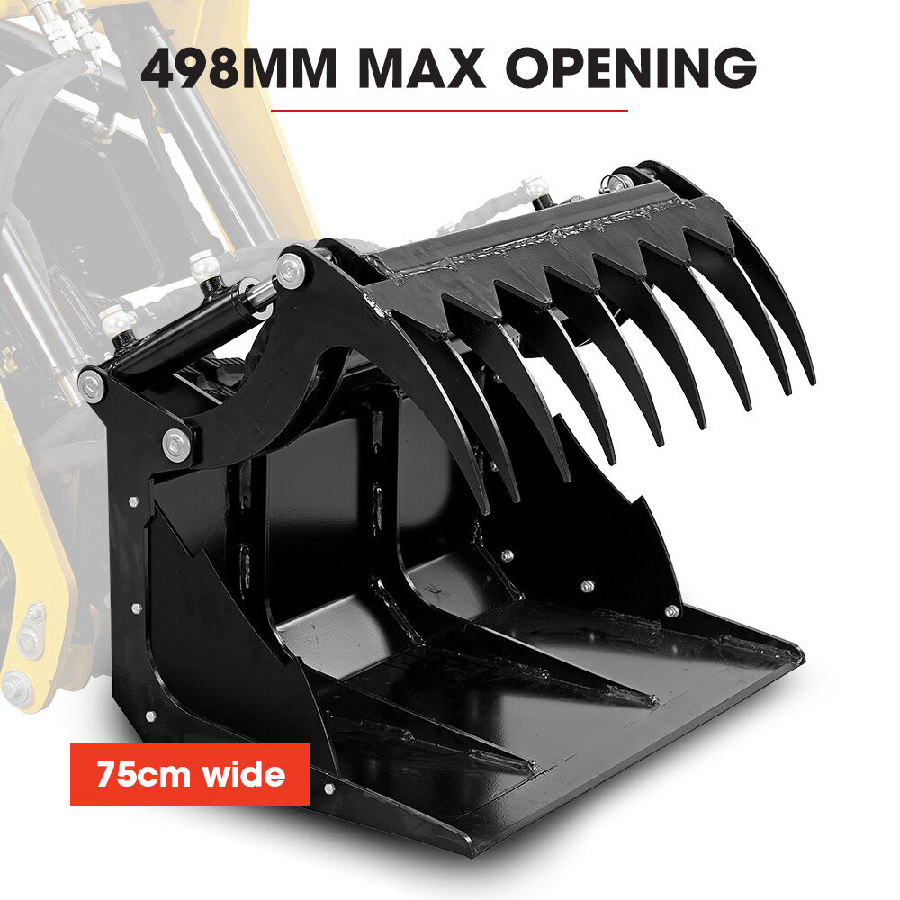 BAUMR-AG Grapple Bucket Accessory for BSR5000 Mini Loader Skid Steer, Quick Connect, Dual Hydraulic Cylinders V219-GSDACCPCGB8A