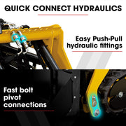 BAUMR-AG Grapple Bucket Accessory for BSR5000 Mini Loader Skid Steer, Quick Connect, Dual Hydraulic Cylinders V219-GSDACCPCGB8A