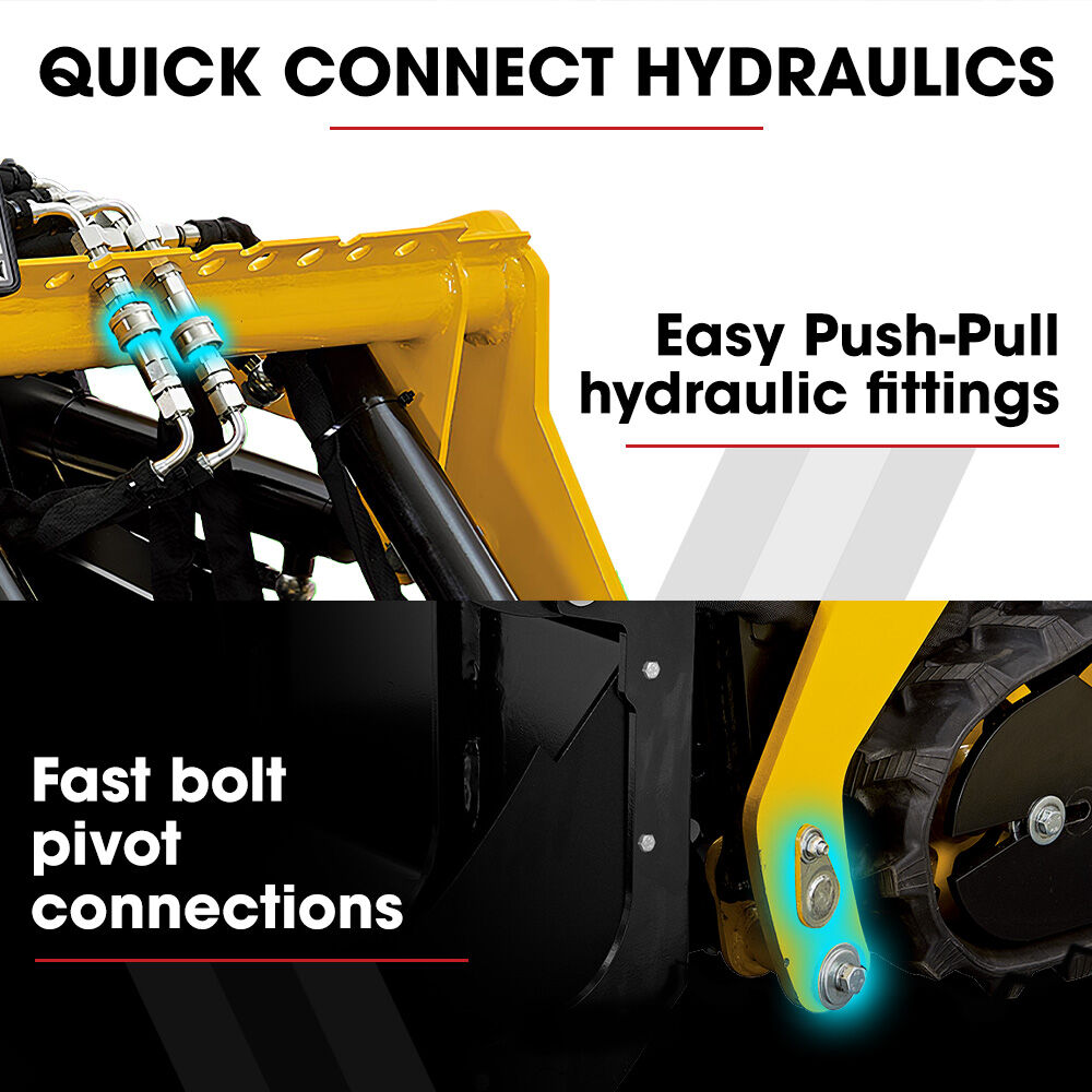 BAUMR-AG Grapple Bucket Accessory for BSR5000 Mini Loader Skid Steer, Quick Connect, Dual Hydraulic Cylinders V219-GSDACCPCGB8A