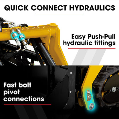 BAUMR-AG Grapple Bucket Accessory for BSR5000 Mini Loader Skid Steer, Quick Connect, Dual Hydraulic Cylinders V219-GSDACCPCGB8A