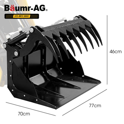 BAUMR-AG Grapple Bucket Accessory for BSR5000 Mini Loader Skid Steer, Quick Connect, Dual Hydraulic Cylinders V219-GSDACCPCGB8A