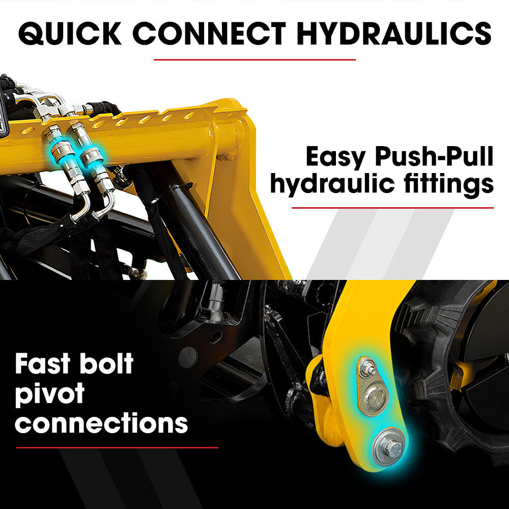 BAUMR-AG Stump Bucket Grapple Fork Accessory for BSR5000 Mini Loader Skid Steer, Quick Connect Hydraulics, V219-GSDACCPCLG4A