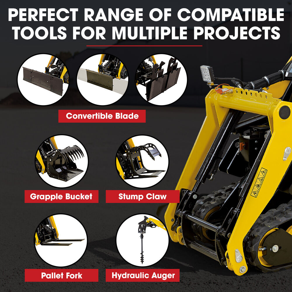 BAUMR-AG Stump Bucket Grapple Fork Accessory for BSR5000 Mini Loader Skid Steer, Quick Connect Hydraulics, V219-GSDACCPCLG4A