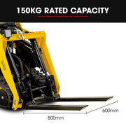BAUMR-AG Pallet Forks Accessory for BSR5000 Mini Loader Skid Steer, Quick Connect Hydraulics, 150kg Rated V219-GSDACCPCPF8A