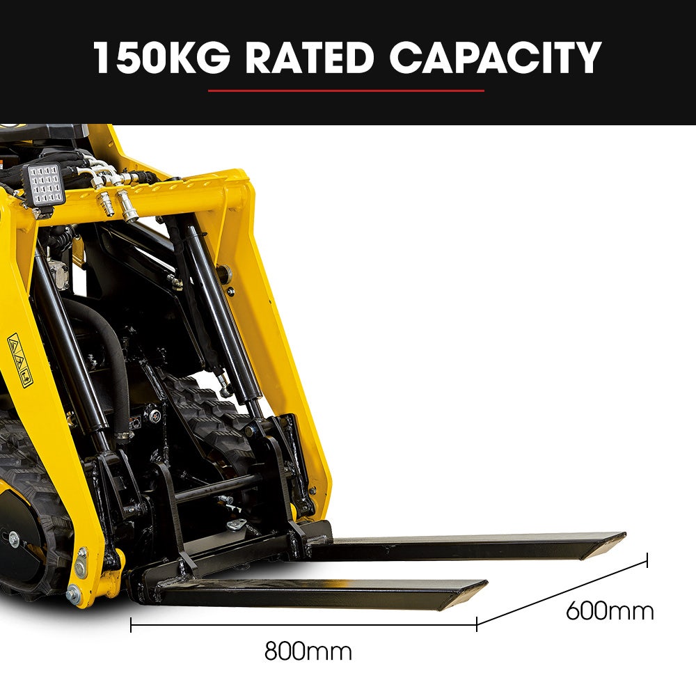 BAUMR-AG Pallet Forks Accessory for BSR5000 Mini Loader Skid Steer, Quick Connect Hydraulics, 150kg Rated V219-GSDACCPCPF8A