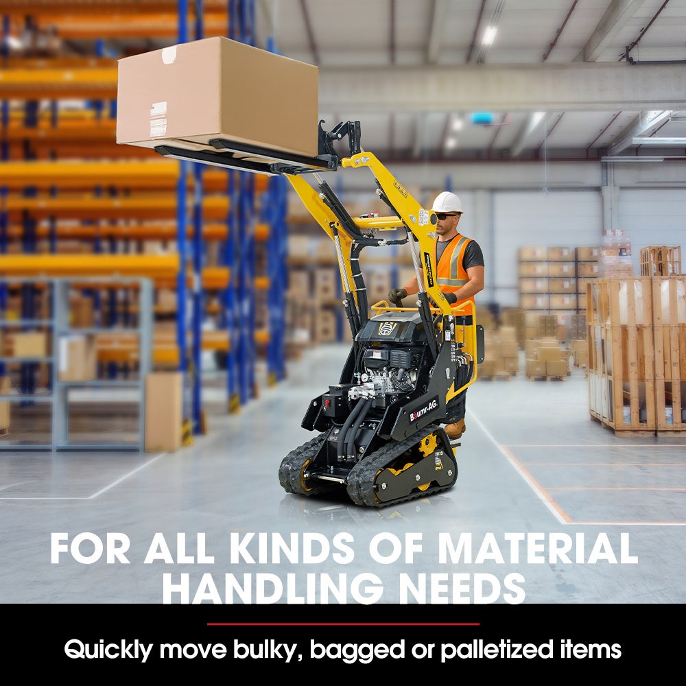BAUMR-AG Pallet Forks Accessory for BSR5000 Mini Loader Skid Steer, Quick Connect Hydraulics, 150kg Rated V219-GSDACCPCPF8A