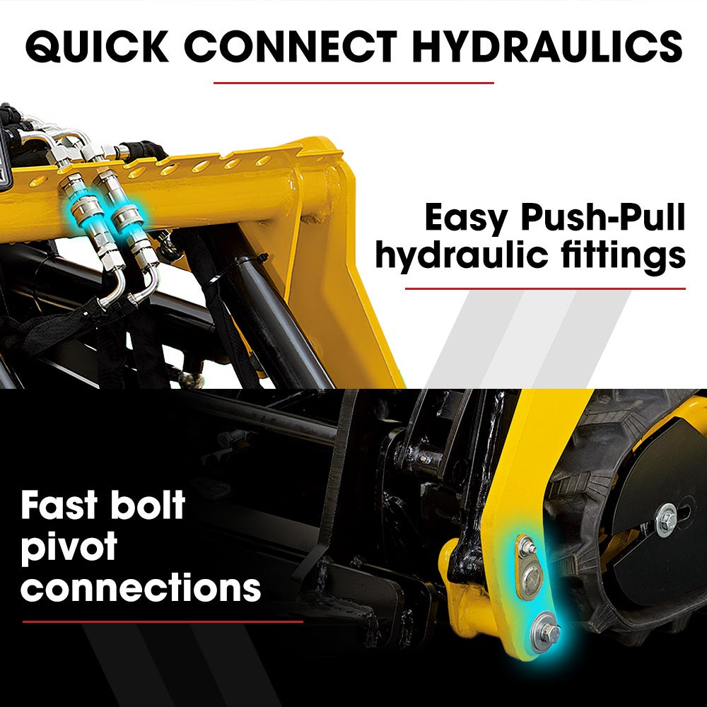 BAUMR-AG Pallet Forks Accessory for BSR5000 Mini Loader Skid Steer, Quick Connect Hydraulics, 150kg Rated V219-GSDACCPCPF8A