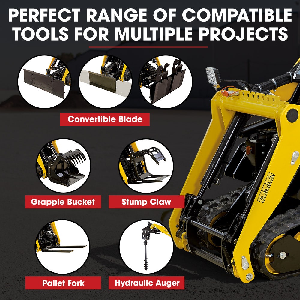 BAUMR-AG Pallet Forks Accessory for BSR5000 Mini Loader Skid Steer, Quick Connect Hydraulics, 150kg Rated V219-GSDACCPCPF8A