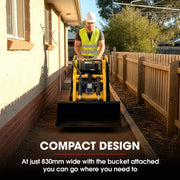 BAUMR-AG BSR5000 Mini Loader Skid Steer, with Bucket, 10hp OHV 4-Stroke Petrol Engine, 200kg Rated Operating V219-GSDSKDPCTB5A