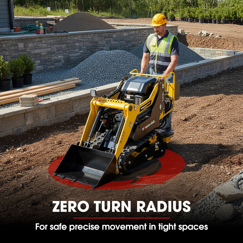 BAUMR-AG BSR5000 Mini Loader Skid Steer, with Bucket, 10hp OHV 4-Stroke Petrol Engine, 200kg Rated Operating V219-GSDSKDPCTB5A