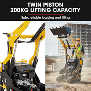 BAUMR-AG BSR5000 Mini Loader Skid Steer, with Bucket, 10hp OHV 4-Stroke Petrol Engine, 200kg Rated Operating V219-GSDSKDPCTB5A