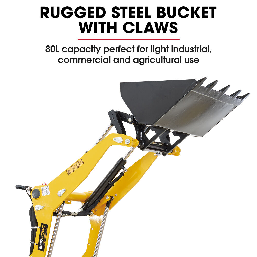 BAUMR-AG BSR5000 Mini Loader Skid Steer, with Bucket, 10hp OHV 4-Stroke Petrol Engine, 200kg Rated Operating V219-GSDSKDPCTB5A