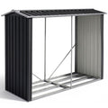 PLANTCRAFT Galvanised Steel Firewood Storage Garden Shed, Anti Corrosion Frame, Easy Assembly, Gloss Black V219-GSDSTLEQW2GA