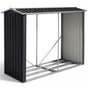 PLANTCRAFT Galvanised Steel Firewood Storage Garden Shed, Anti Corrosion Frame, Easy Assembly, Gloss Black V219-GSDSTLEQW2GA