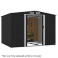 PLANTCRAFT Galvanised Steel Garden Shed 2.58 x 2.07 x 2.02m, with 2 Sliding Doors, 4 Air Vents, Gable Roof, V219-GSDSTLPC53GA