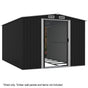 PlantCraft Galvanised Steel Garden Shed 2.58 x 3.13 x 2.02m, with 2 Sliding Doors, 4 Air Vents, Gable Roof, V219-GSDSTLPC80GA