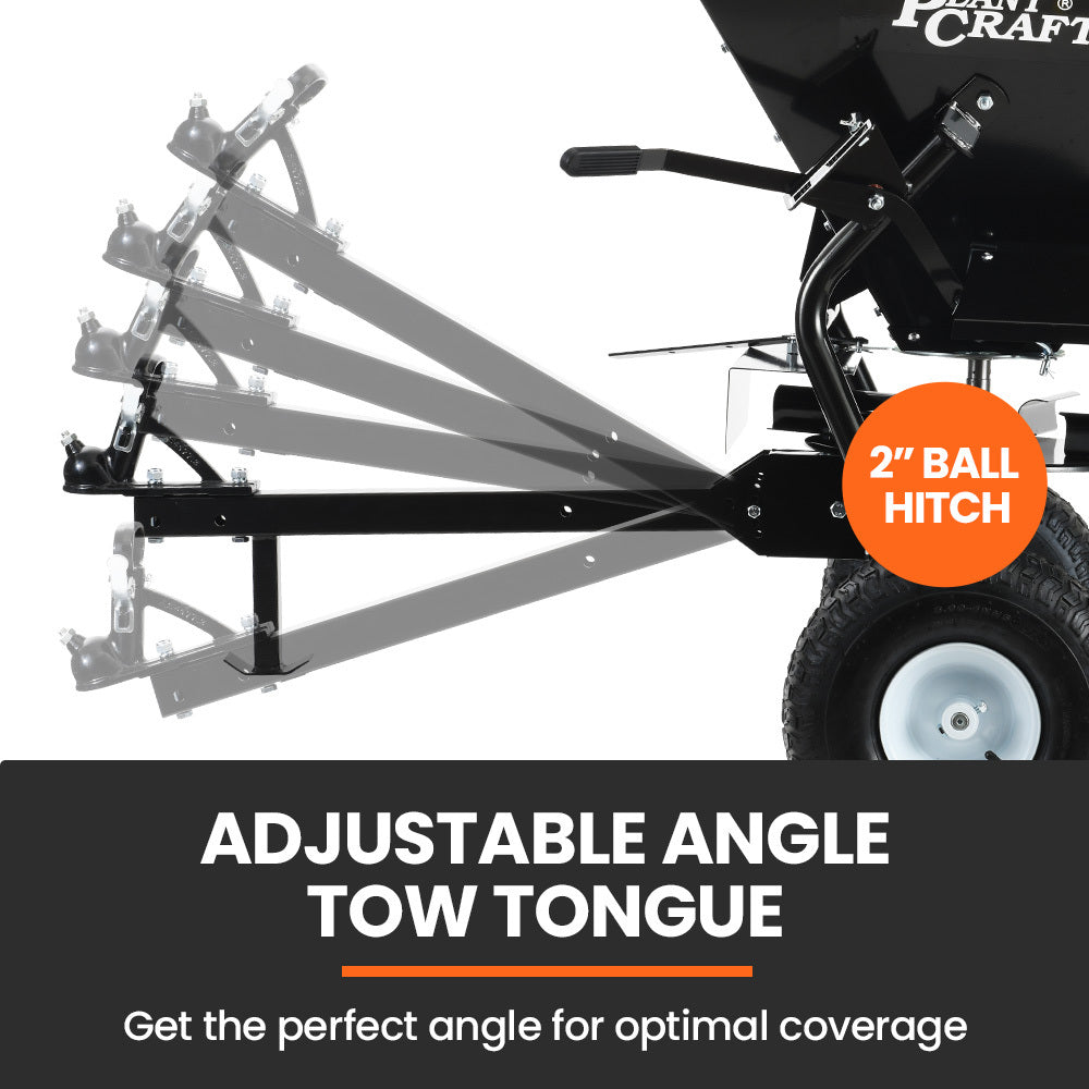 PlantCraft 160L Tow Behind Broadcast Seed and Fertiliser Spreader, 158kg Load, Heavy Duty V219-GSRTOWPCS16A